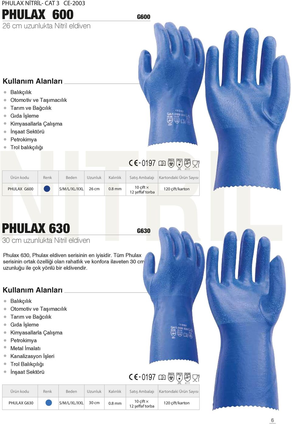 Tüm Phulax serisinin ortak özelliği olan rahatlık ve konfora ilaveten cm uzunluğu ile çok yönlü bir eldivendir.