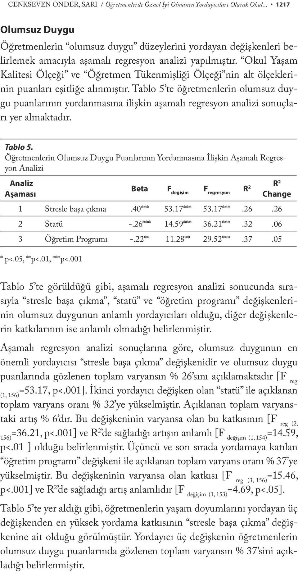 Okul Yaşam Kalitesi Ölçeği ve Öğretmen Tükenmişliği Ölçeği nin alt ölçeklerinin puanları eşitliğe alınmıştır.