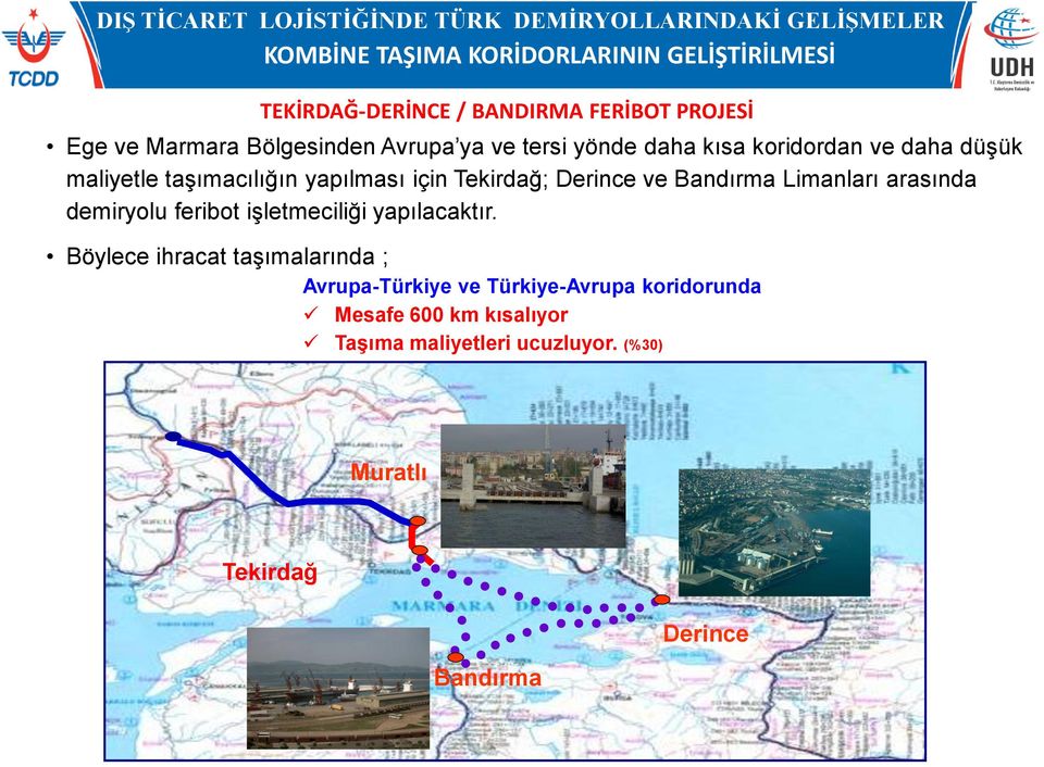 Bandırma Limanları arasında demiryolu feribot iģletmeciliği yapılacaktır.