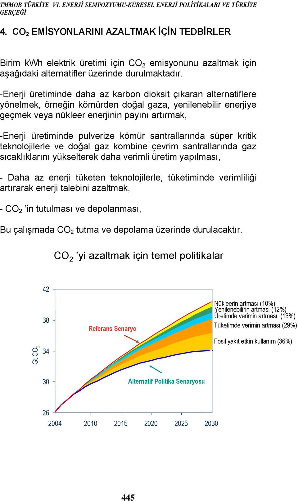 -Enerji üretiminde daha az karbon dioksit çıkaran alternatiflere yönelmek, örneğin kömürden doğal gaza, yenilenebilir enerjiye geçmek veya nükleer enerjinin payını artırmak, -Enerji üretiminde