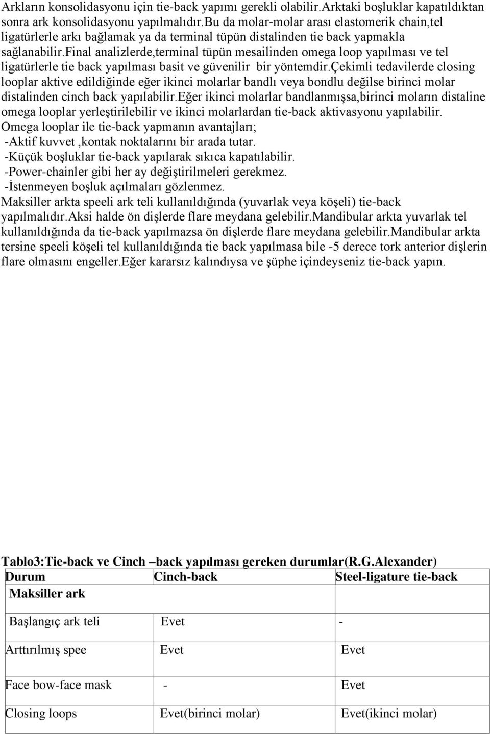 final analizlerde,terminal tüpün mesailinden omega loop yapılması ve tel ligatürlerle tie back yapılması basit ve güvenilir bir yöntemdir.