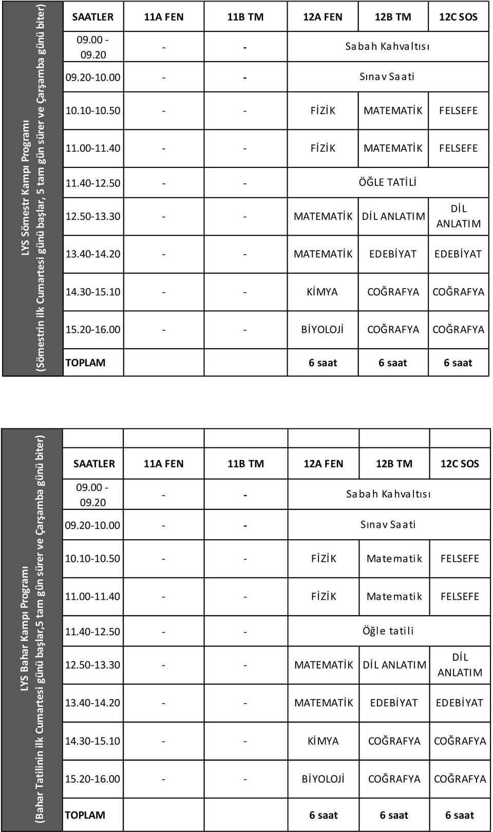 10 - - KİMYA COĞRAFYA COĞRAFYA 15.20-16.