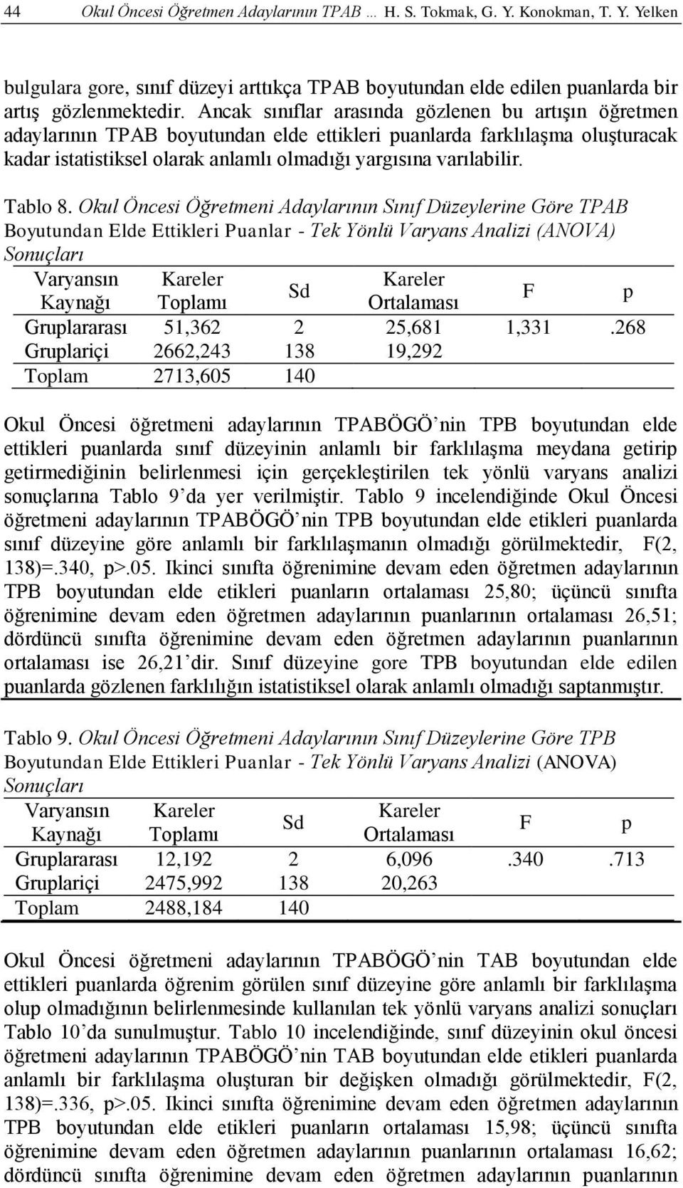 Tablo 8.