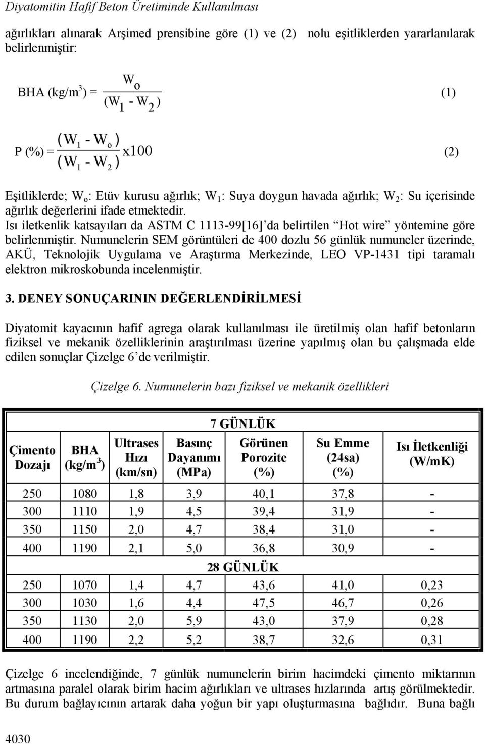 Isı iletkenlik katsayıları da ASTM C 1113-99[16] da belirtilen Hot wire yöntemine göre belirlenmiştir.