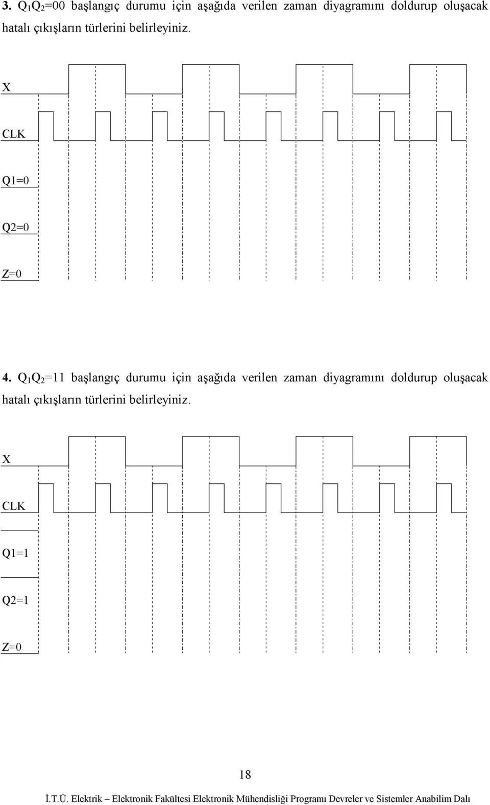 X CLK Q1=0 Q2=0 Z=0 4.