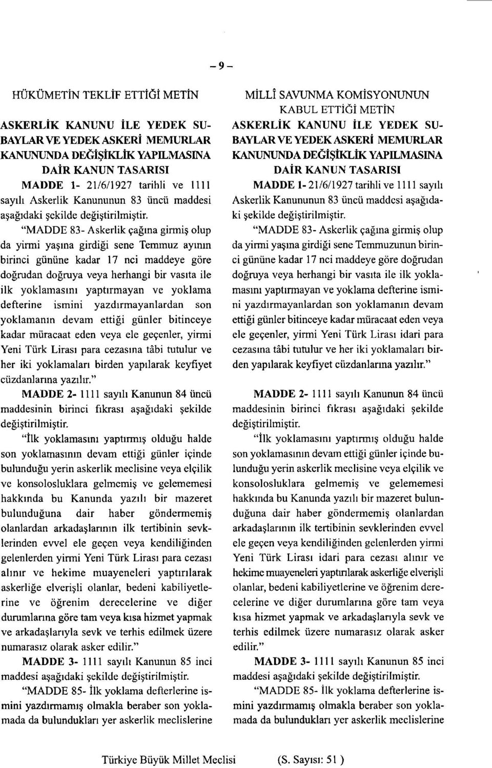 "MADDE 83- Askerlik çağına girmiş olup da yirmi yaşına girdiği sene Temmuz ayının birinci gününe kadar 17 nci maddeye göre doğrudan doğruya veya herhangi bir vasıta ile ilk yoklamasını yaptırmayan ve