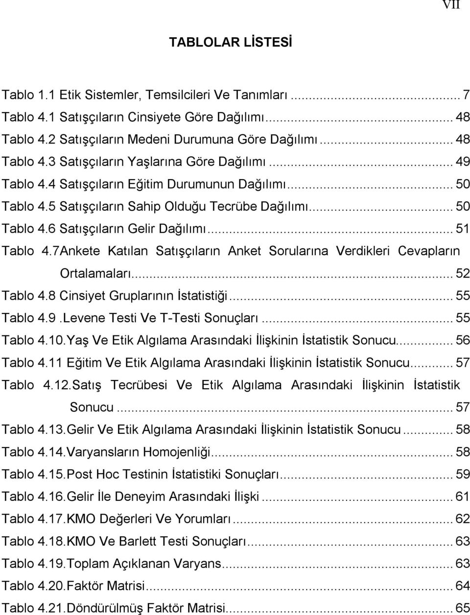 7Ankete Katılan Satışçıların Anket Sorularına Verdikleri Cevapların Ortalamaları... 52 Tablo 4.8 Cinsiyet Gruplarının İstatistiği... 55 Tablo 4.9.Levene Testi Ve T-Testi Sonuçları... 55 Tablo 4.10.