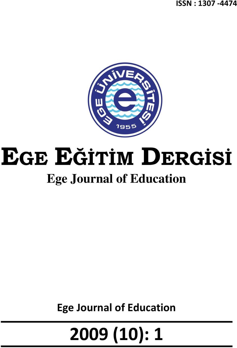 Journal of Education Ege