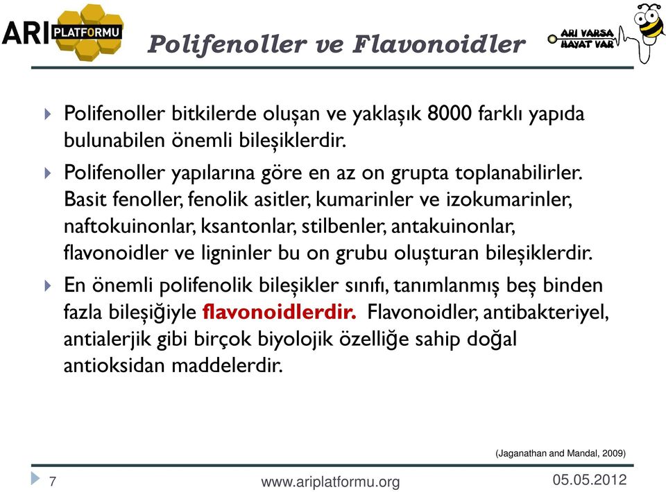 Basit fenoller, fenolik asitler, kumarinler ve izokumarinler, naftokuinonlar, ksantonlar, stilbenler, antakuinonlar, flavonoidler ve ligninler bu on grubu