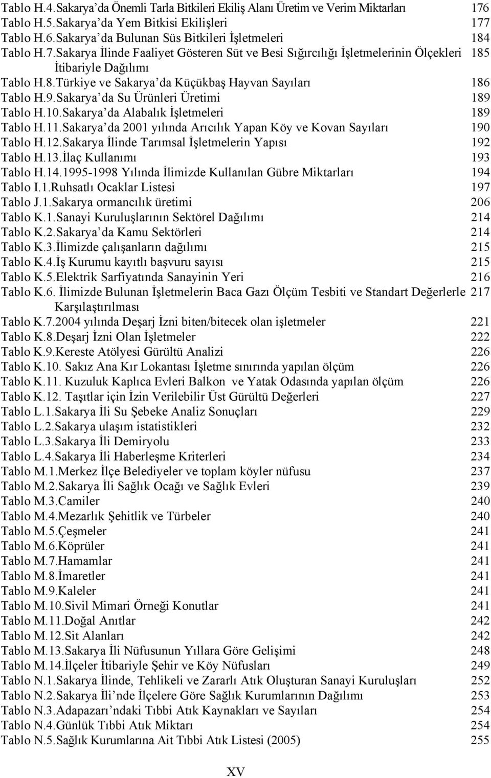 Sakarya da Su Ürünleri Üretimi 189 Tablo H.10.Sakarya da Alabalık İşletmeleri 189 Tablo H.11.Sakarya da 2001 yılında Arıcılık Yapan Köy ve Kovan Sayıları 190 Tablo H.12.