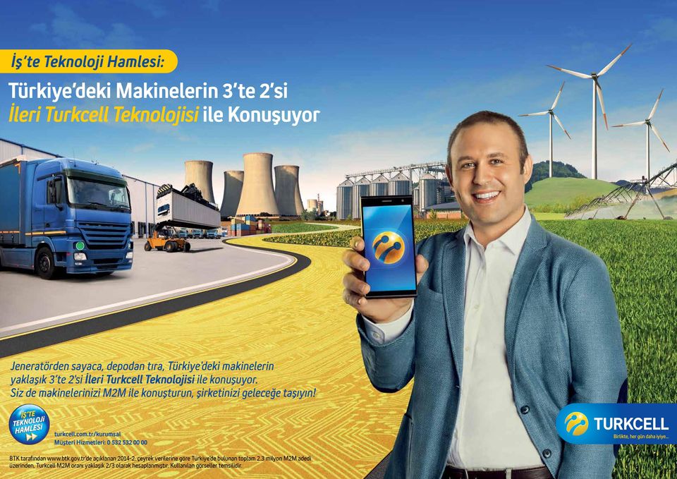 Siz de makinelerinizi M2M ile konuşturun, şirketinizi geleceğe taşıyın! turkcell.com.