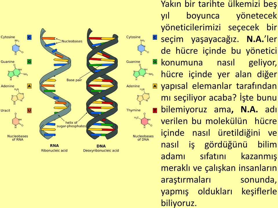 seçiliyor acaba? İşte bunu bilemiyoruz ama, N.A.