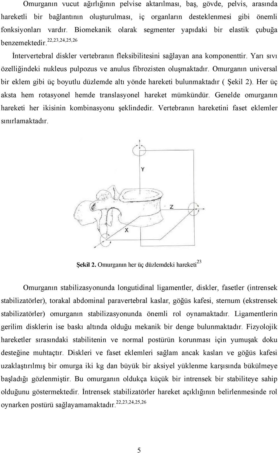 Yarı sıvı özelliğindeki nukleus pulpozus ve anulus fibrozisten oluşmaktadır. Omurganın universal bir eklem gibi üç boyutlu düzlemde altı yönde hareketi bulunmaktadır ( Şekil 2).