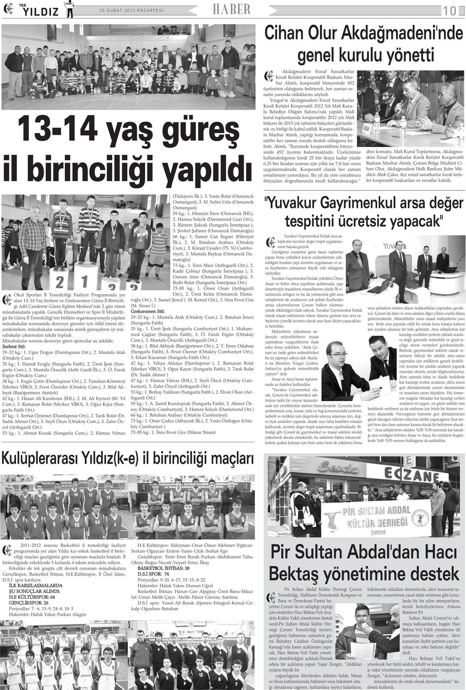 Yozgat'ýn Akdaðmadeni Esnaf Sanatkarlar Kredi Kefalet Kooperatifi 2012 Yýlý Mali Kurulu Belediye Düðün Salonu'nda yapýldý.