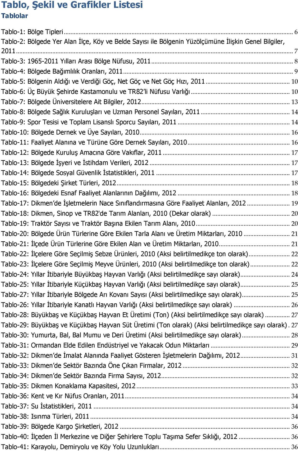 .. 10 Tablo-6: Üç Büyük Şehirde Kastamonulu ve TR82 li Nüfusu Varlığı... 10 Tablo-7: Bölgede Üniversitelere Ait Bilgiler, 2012... 13 Tablo-8: Bölgede Sağlık Kuruluşları ve Uzman Personel Sayıları, 2011.