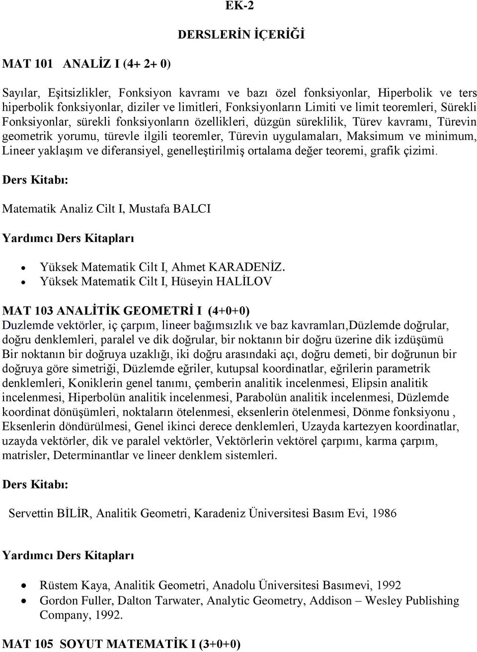 Maksimum ve minimum, Lineer yaklaşım ve diferansiyel, genelleştirilmiş ortalama değer teoremi, grafik çizimi. Matematik Analiz Cilt I, Mustafa BALCI Yüksek Matematik Cilt I, Ahmet KARADENİZ.