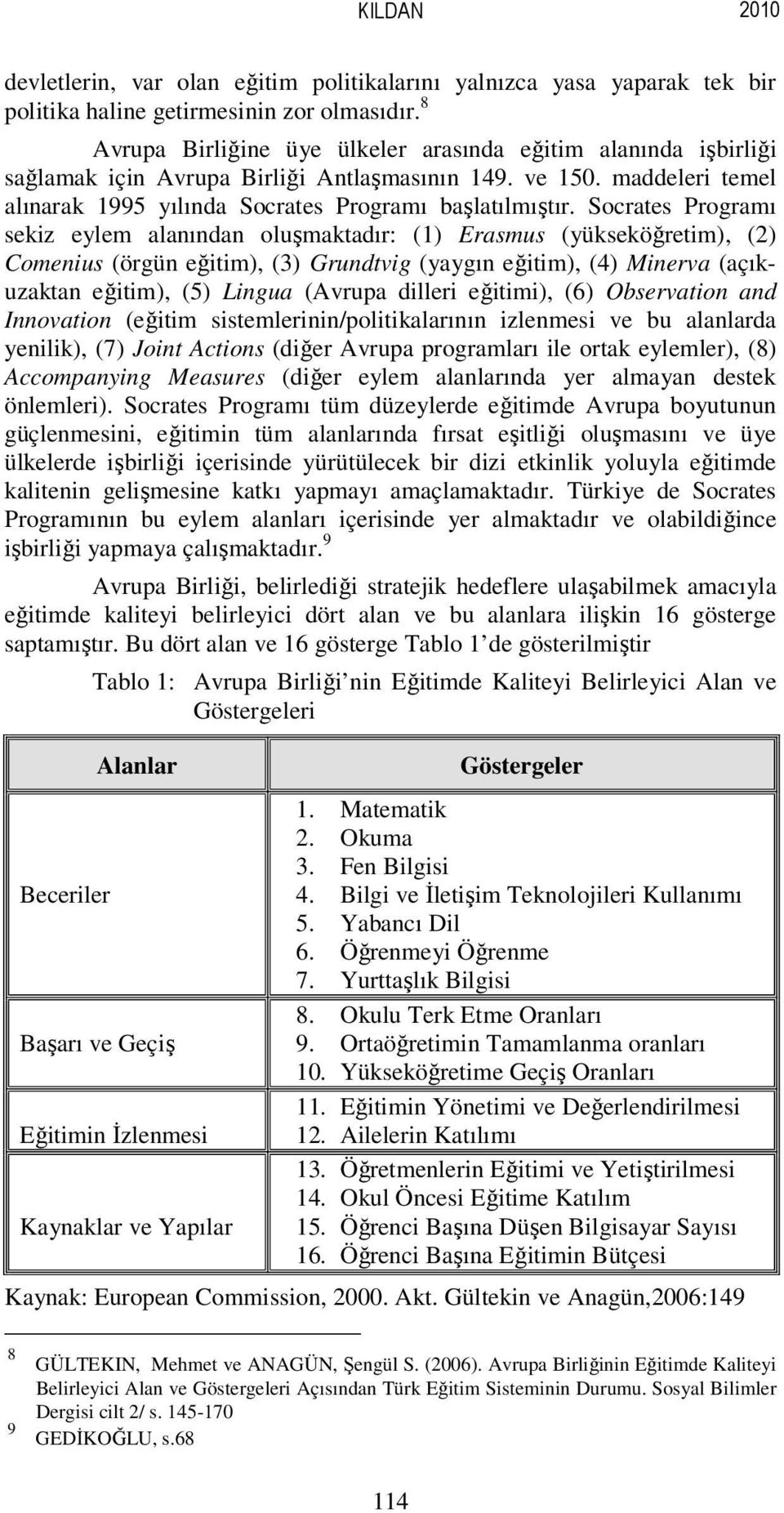 Socrates Programı sekiz eylem alanından oluşmaktadır: (1) Erasmus (yükseköğretim), (2) Comenius (örgün eğitim), (3) Grundtvig (yaygın eğitim), (4) Minerva (açıkuzaktan eğitim), (5) Lingua (Avrupa