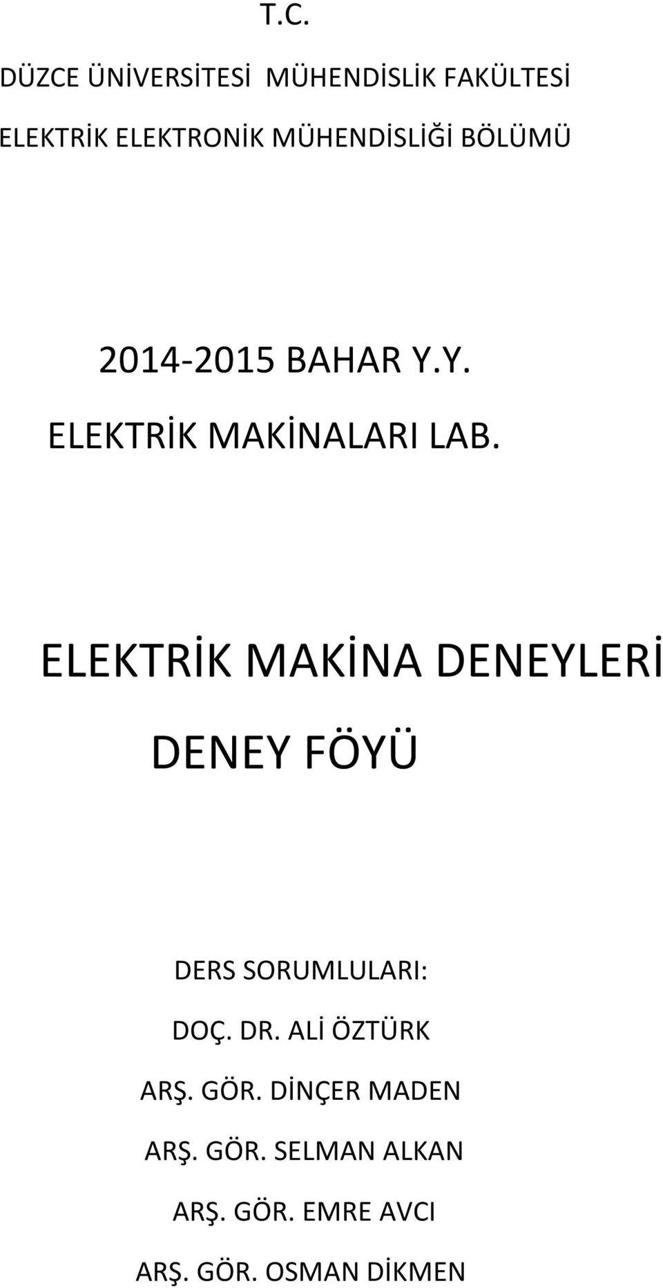 Y. ELEKTRİK KİLRI LB.