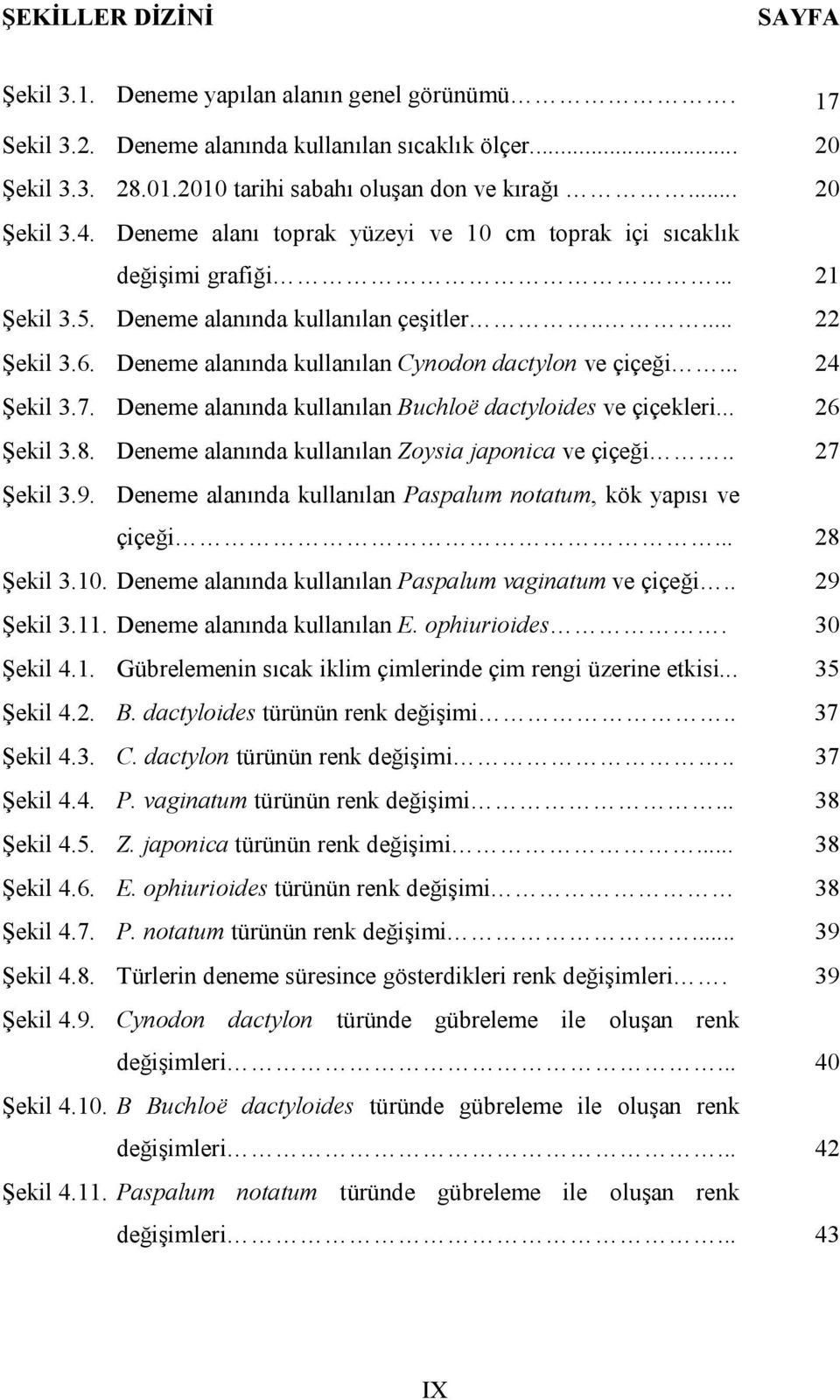 Deneme alanında kullanılan Cynodon dactylon ve çiçeği... 24 Şekil 3.7. Deneme alanında kullanılan Buchloë dactyloides ve çiçekleri... 26 Şekil 3.8.