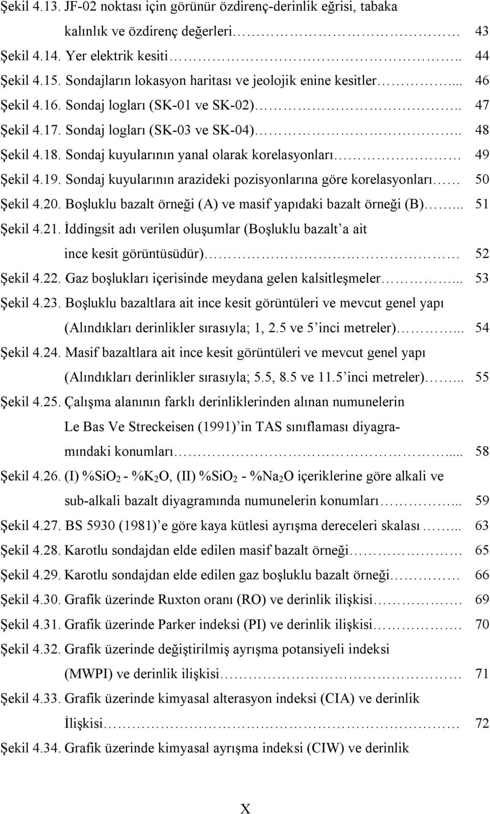 Sondaj kuyularının yanal olarak korelasyonları 49 Şekil 4.19. Sondaj kuyularının arazideki pozisyonlarına göre korelasyonları 50 Şekil 4.20.