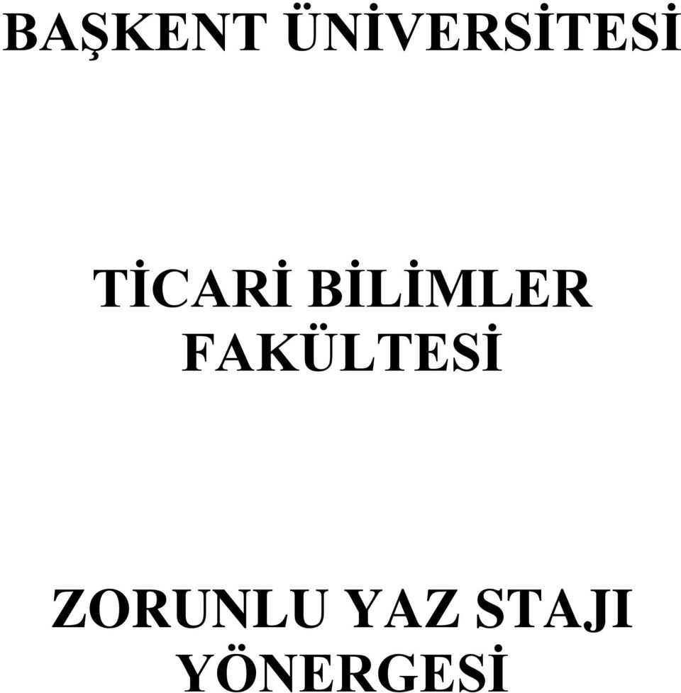 TİCARİ BİLİMLER