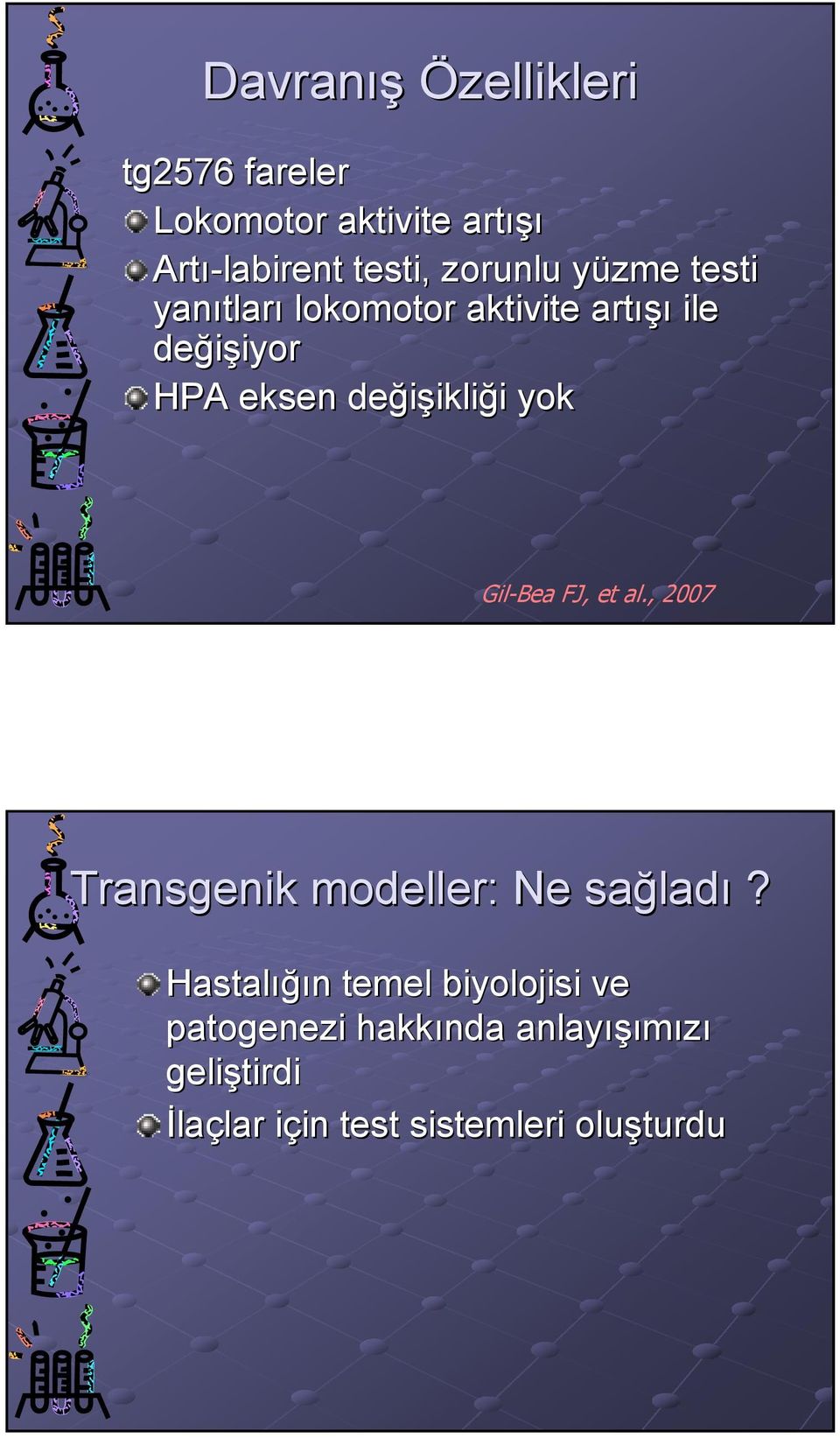 yok Gil-Bea FJ, et al., 2007 Transgenik modeller: Ne sağlad ladı?