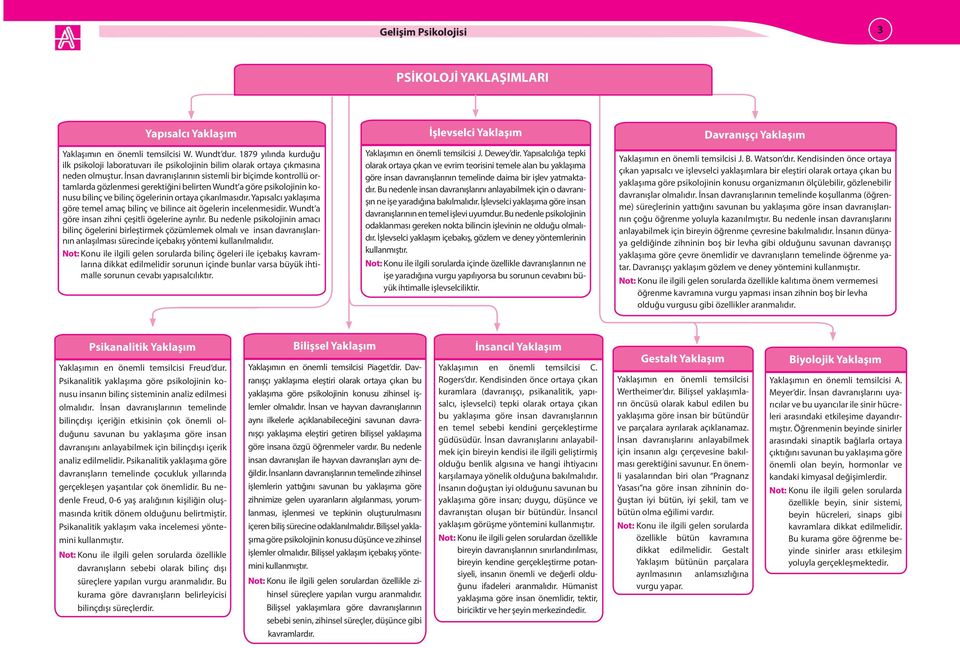 İnsan davranışlarının sistemli bir biçimde kontrollü ortamlarda gözlenmesi gerektiğini belirten Wundt a göre psikolojinin konusu bilinç ve bilinç ögelerinin ortaya çıkarılmasıdır.