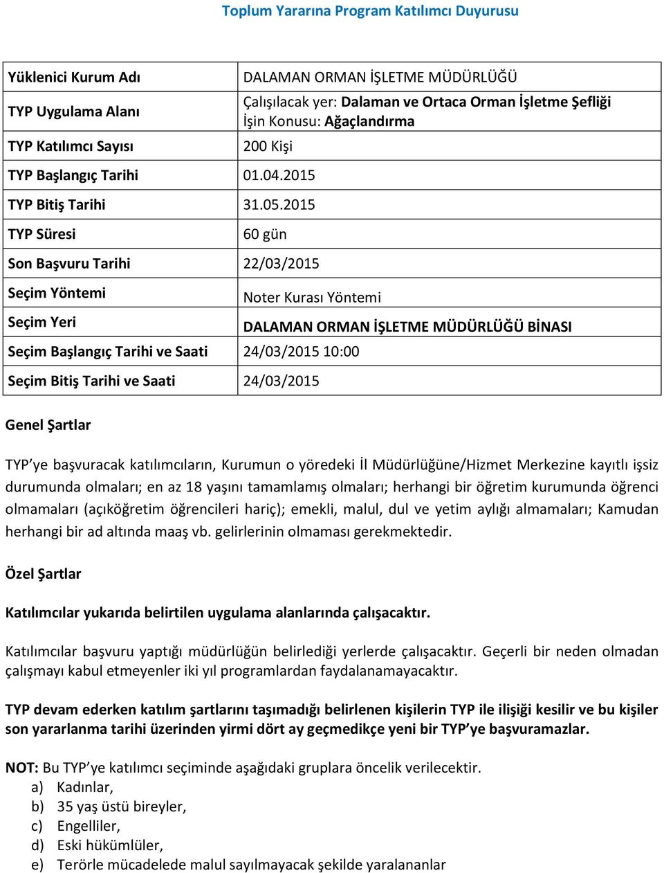 Ortaca Orman İşletme Şefliği 200