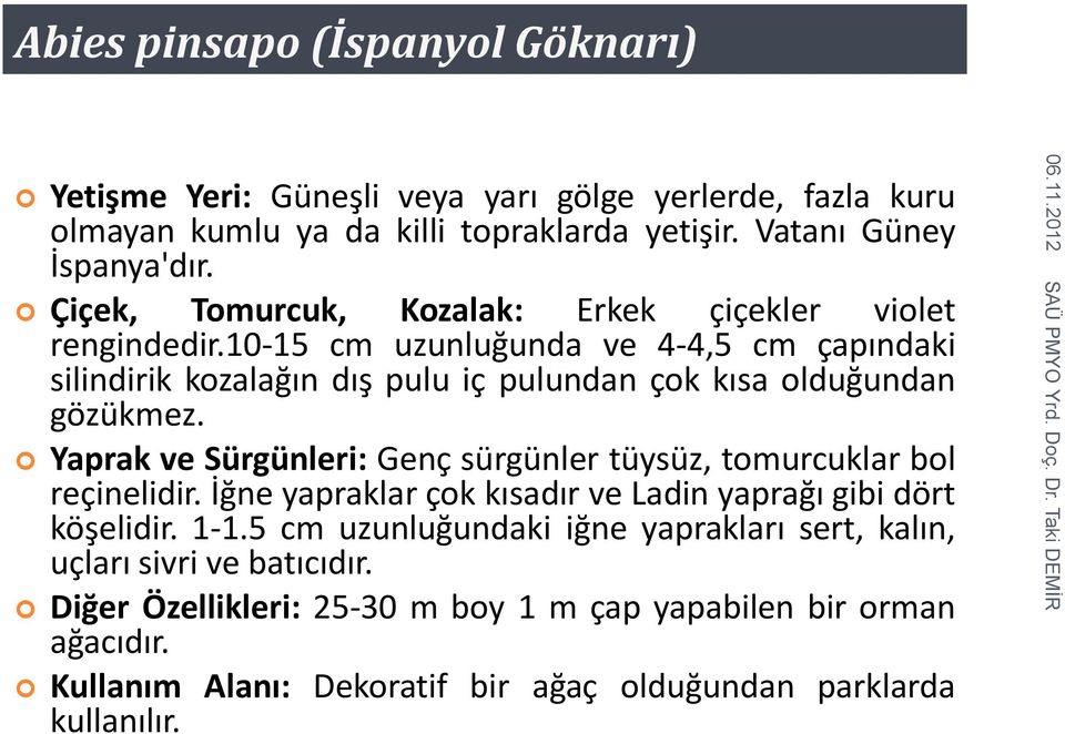 Yaprak ve Sürgünleri: Genç sürgünler tüysüz, tomurcuklar bol reçinelidir. İğne yapraklar çok kısadır ve Ladin yaprağı gibi dört köşelidir. 1-1.