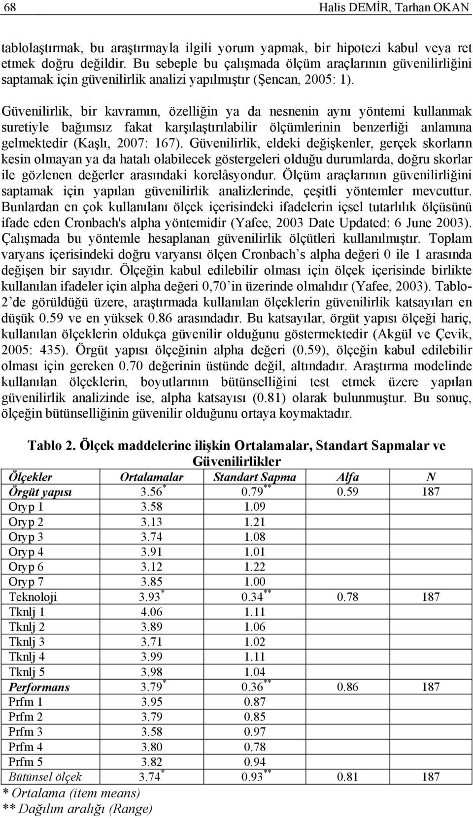 Güvenilirlik, bir kavramın, özelliğin ya da nesnenin aynı yöntemi kullanmak suretiyle bağımsız fakat karşılaştırılabilir ölçümlerinin benzerliği anlamına gelmektedir (Kaşlı, 2007: 167).