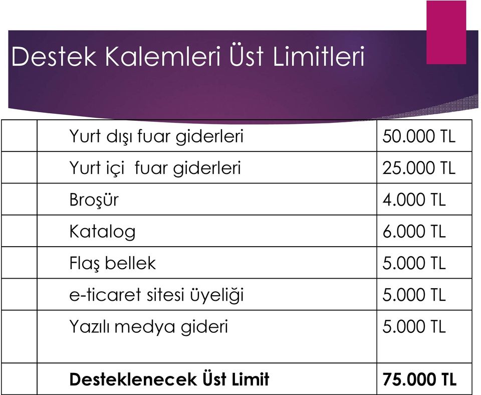 üyeliği Yazılı medya gideri 50.000 TL 25.000 TL 4.000 TL 6.