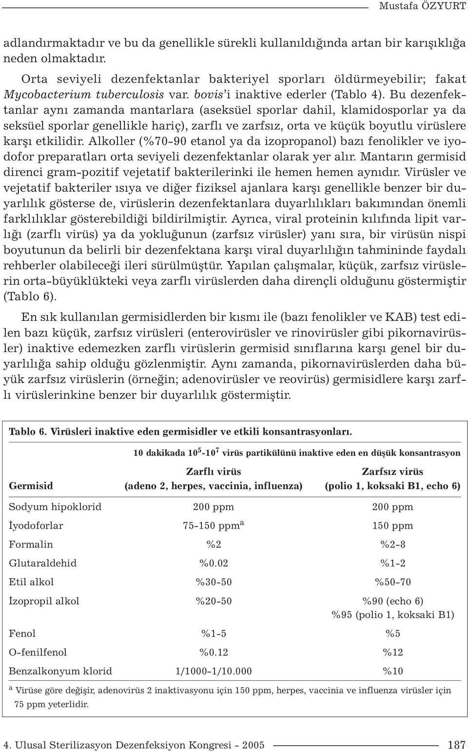 Bu dezenfektanlar aynı zamanda mantarlara (aseksüel sporlar dahil, klamidosporlar ya da seksüel sporlar genellikle hariç), zarflı ve zarfsız, orta ve küçük boyutlu virüslere karşı etkilidir.