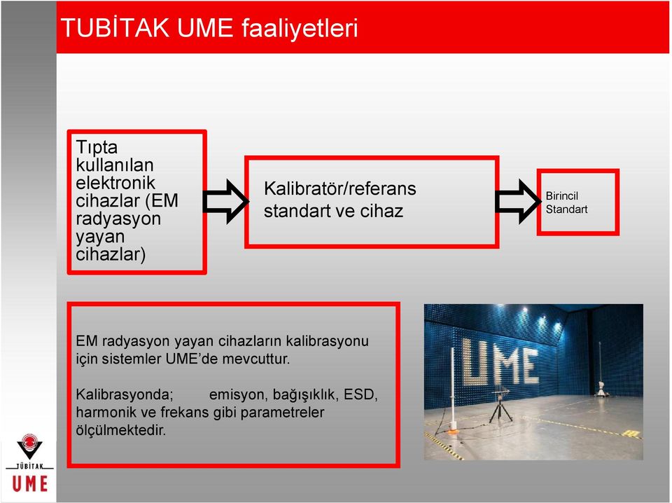 radyasyon yayan cihazların kalibrasyonu için sistemler UME de mevcuttur.