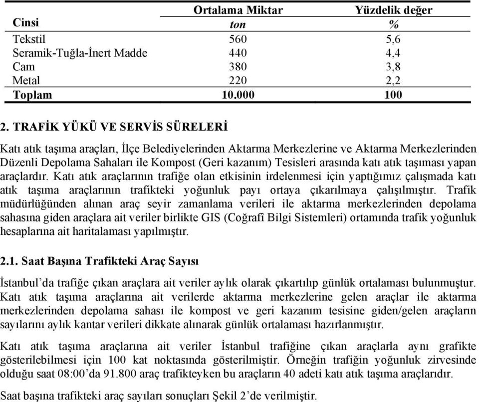 katı atık ta ıması yapan araçlardır.