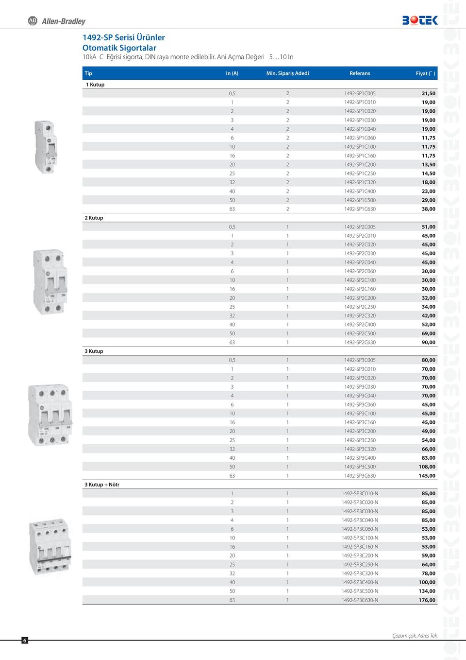 1492-SP1C060 11,75 10 2 1492-SP1C100 11,75 16 2 1492-SP1C160 11,75 20 2 1492-SP1C200 13,50 25 2 1492-SP1C250 14,50 32 2 1492-SP1C320 18,00 40 2 1492-SP1C400 23,00 50 2 1492-SP1C500 29,00 63 2