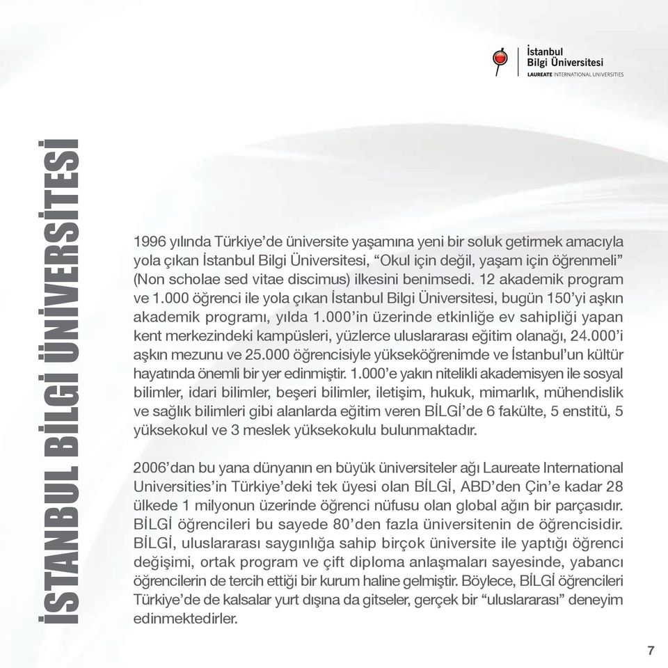 000 in üzerinde etkinliğe ev sahipliği yapan kent merkezindeki kampüsleri, yüzlerce uluslararası eğitim olanağı, 24.000 i aşkın mezunu ve 25.