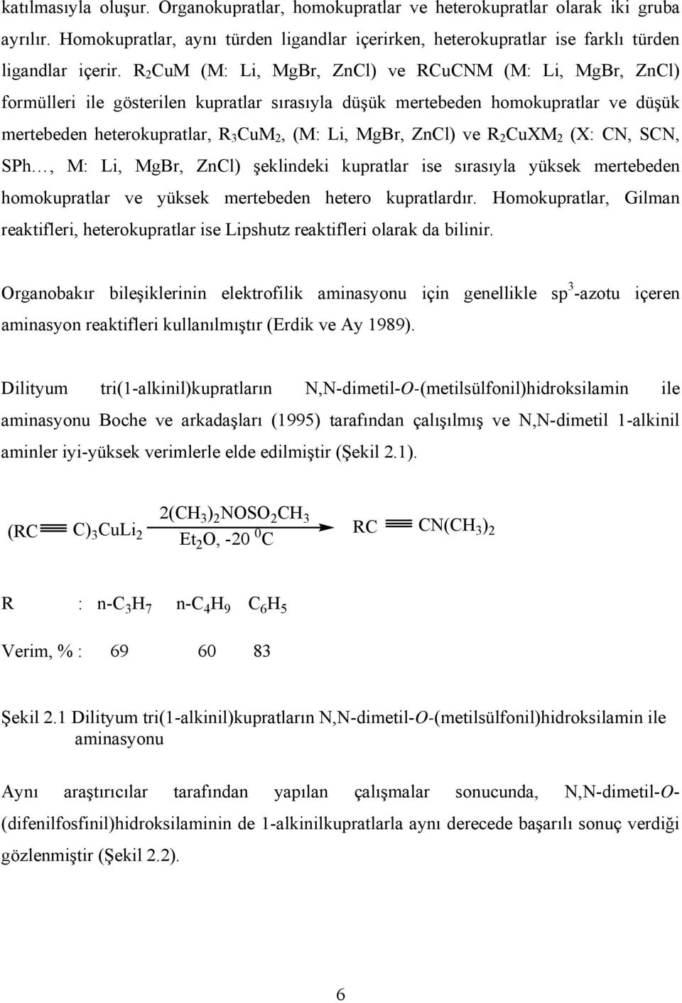 ZnCl) ve R 2 CuXM 2 (X: CN, SCN, SPh, M: Li, MgBr, ZnCl) şeklindeki kupratlar ise sırasıyla yüksek mertebeden homokupratlar ve yüksek mertebeden hetero kupratlardır.