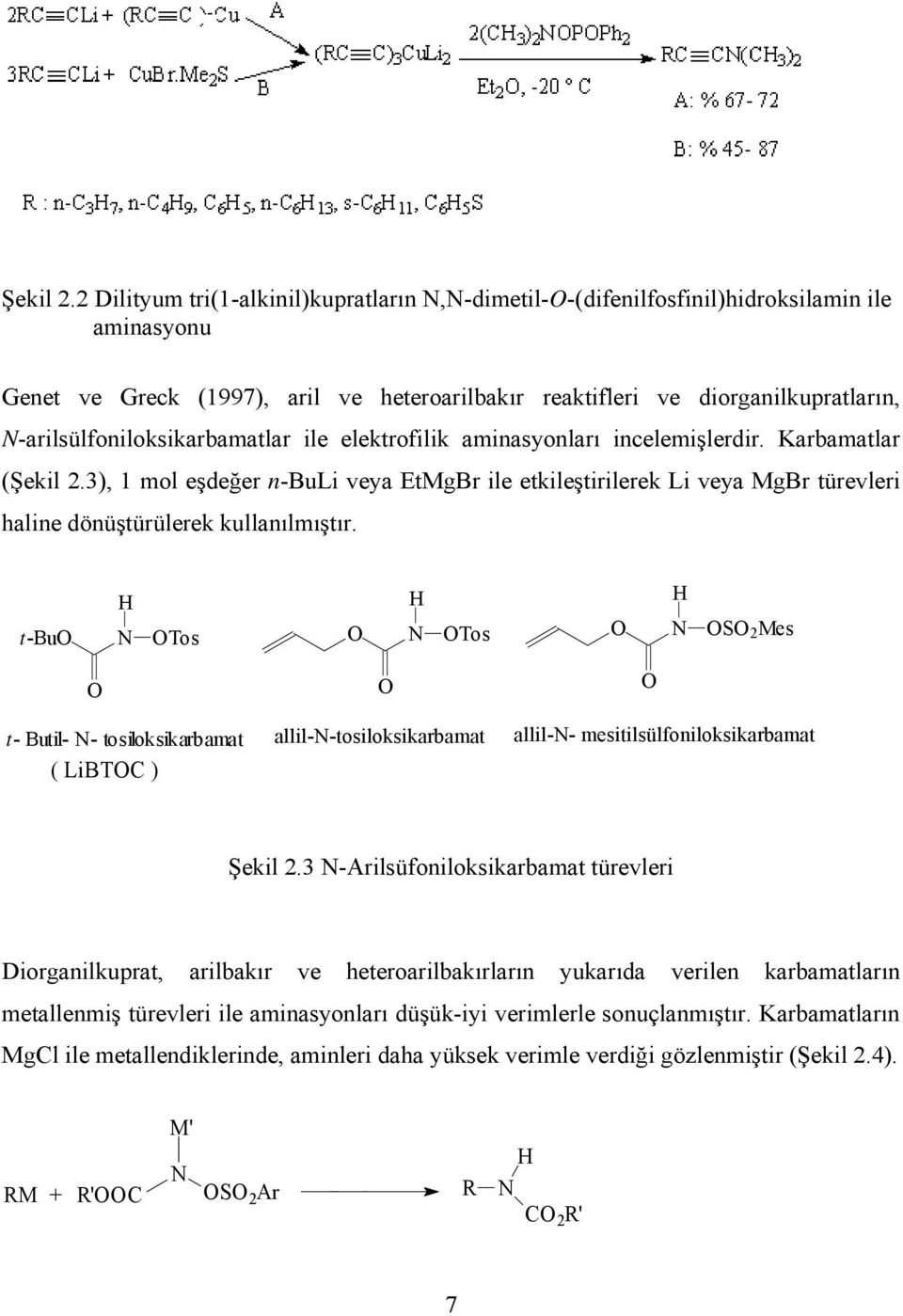 N-arilsülfoniloksikarbamatlar ile elektrofilik aminasyonları incelemişlerdir.