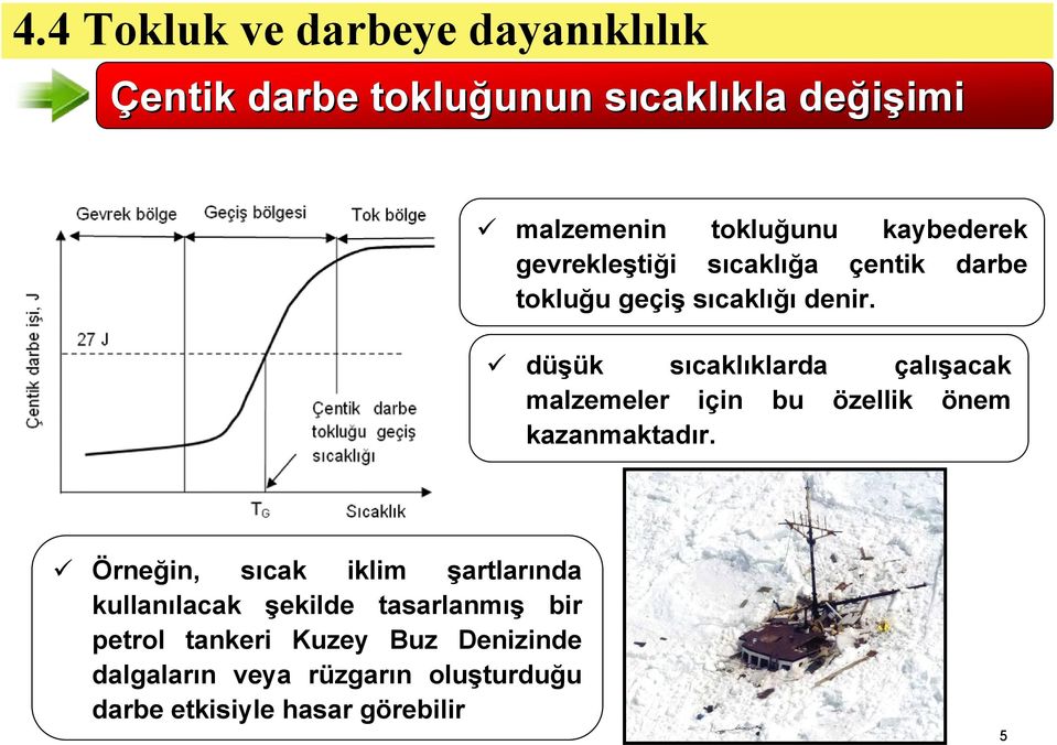 düşük sıcaklıklarda çalışacak malzemeler için bu özellik önem kazanmaktadır.