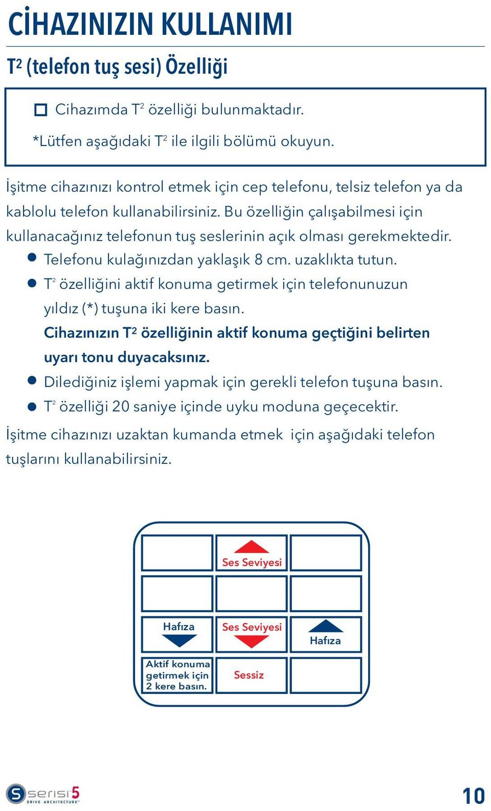 Bu özelliğin çalışabilmesi için kullanacağınız telefonun tuş seslerinin açık olması gerekmektedir. Telefonu kulağınızdan yaklaşık 8 cm. uzaklıkta tutun.