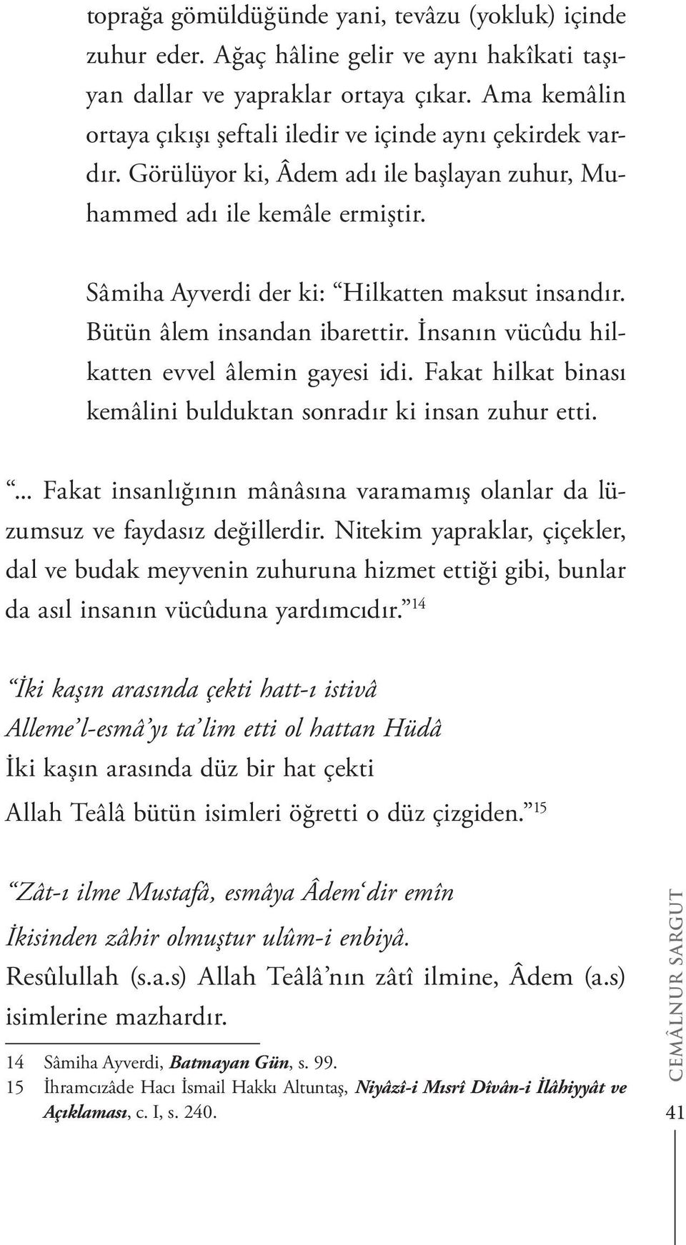 Bütün âlem insandan ibarettir. İnsanın vücûdu hilkatten evvel âlemin gayesi idi. Fakat hilkat binası kemâlini bulduktan sonradır ki insan zuhur etti.