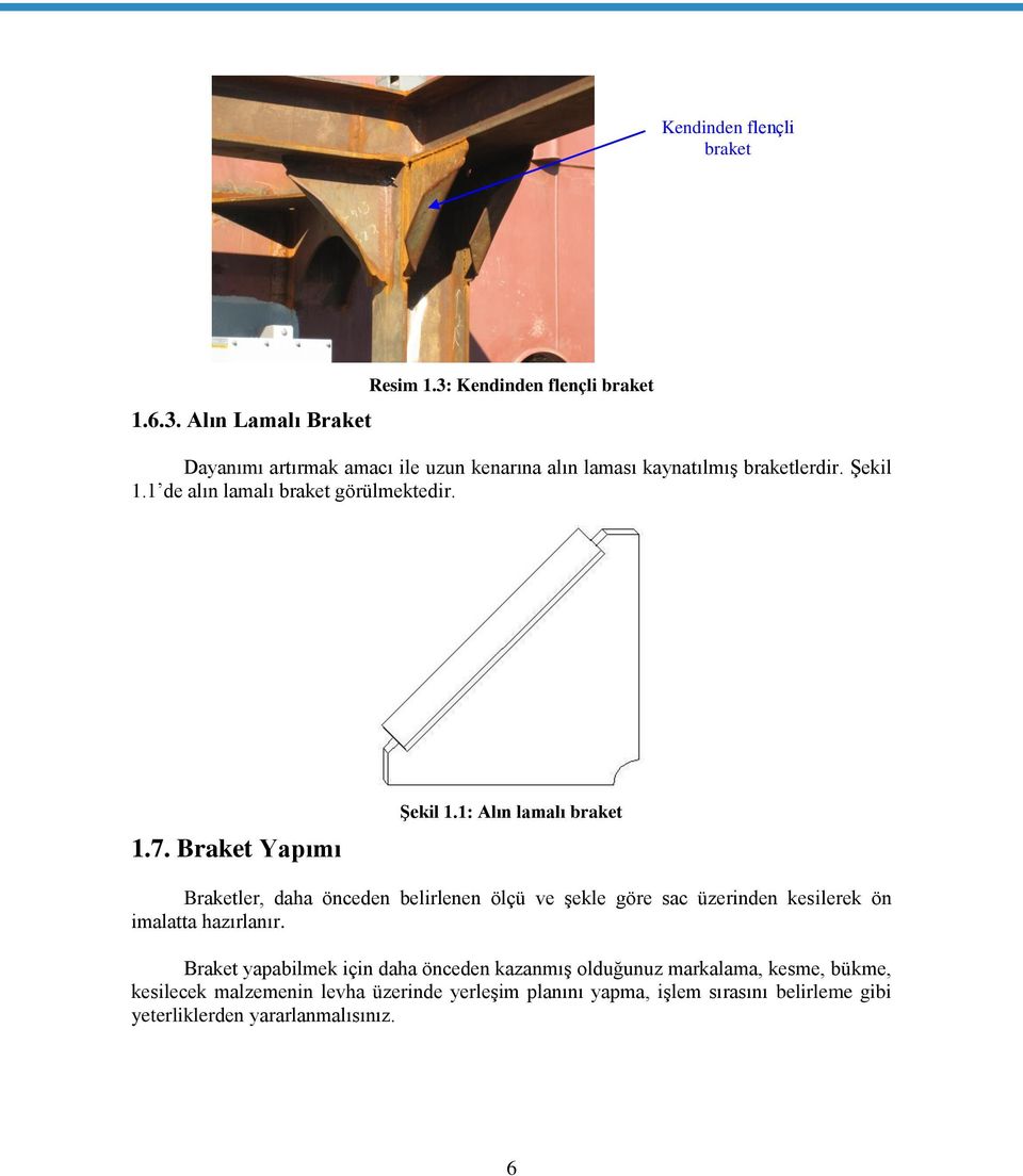 1 de alın lamalı braket görülmektedir. 1.7. Braket Yapımı ġekil 1.