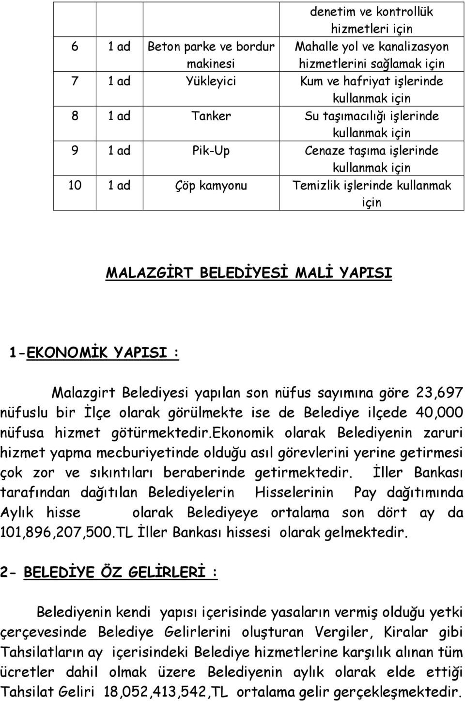 son nüfus sayımına göre 23,697 nüfuslu bir İlçe olarak görülmekte ise de Belediye ilçede 40,000 nüfusa hizmet götürmektedir.