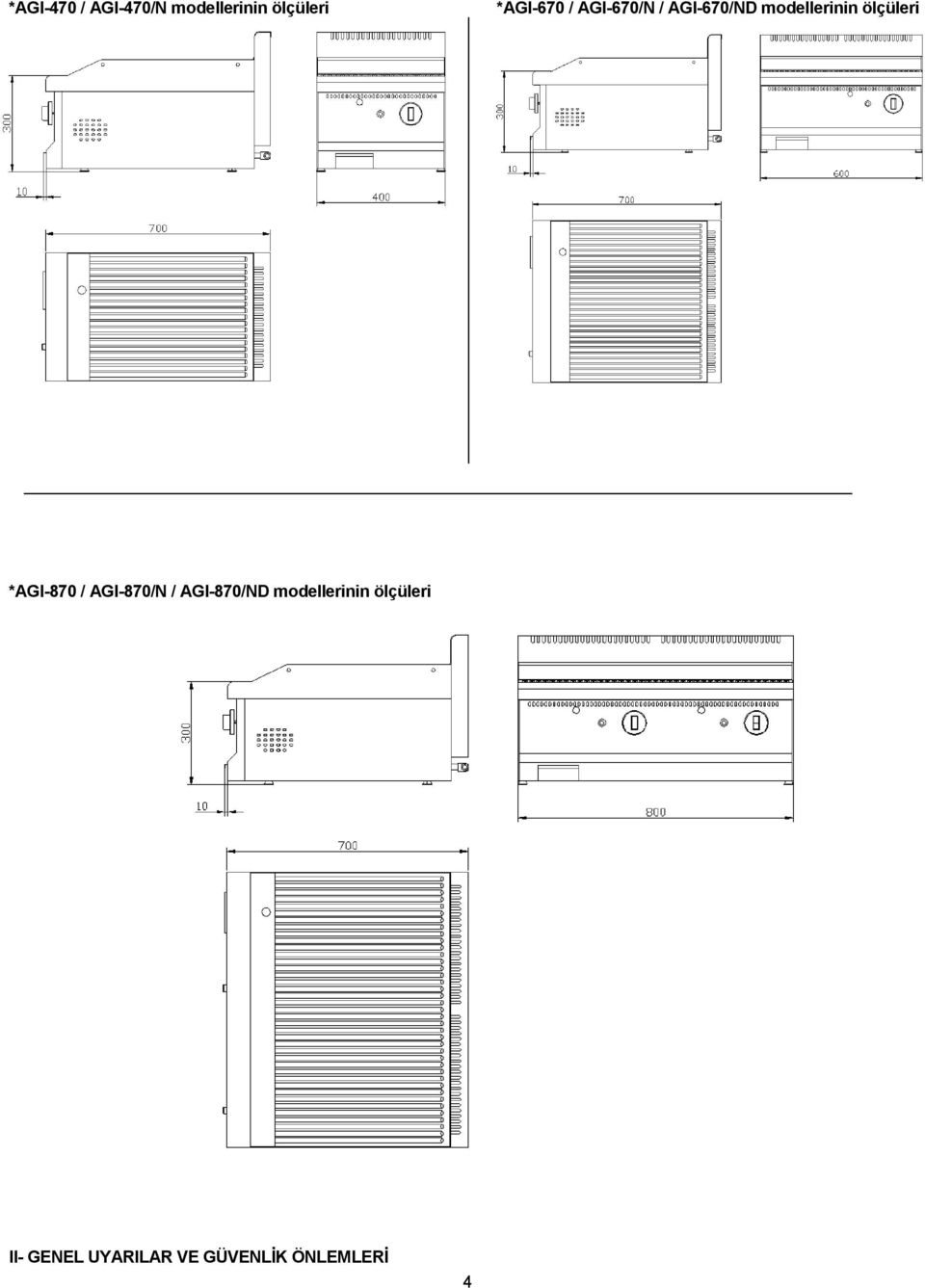 ölçüleri *AGI-870 / AGI-870/N / AGI-870/ND