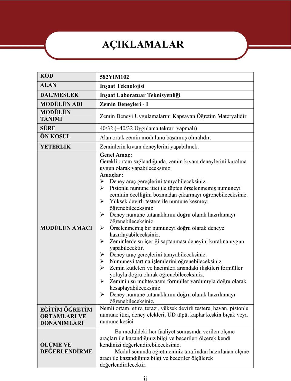 Zeminlerin kıvam deneylerini yapabilmek. Genel Amaç: Gerekli ortam sağlandığında, zemin kıvam deneylerini kuralına uygun olarak yapabileceksiniz. Amaçlar: Deney araç gereçlerini tanıyabileceksiniz.