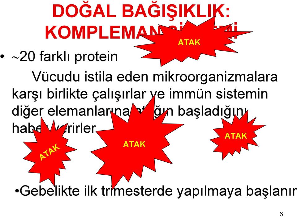 sistemin diğer elemanlarına atağın başladığını haber