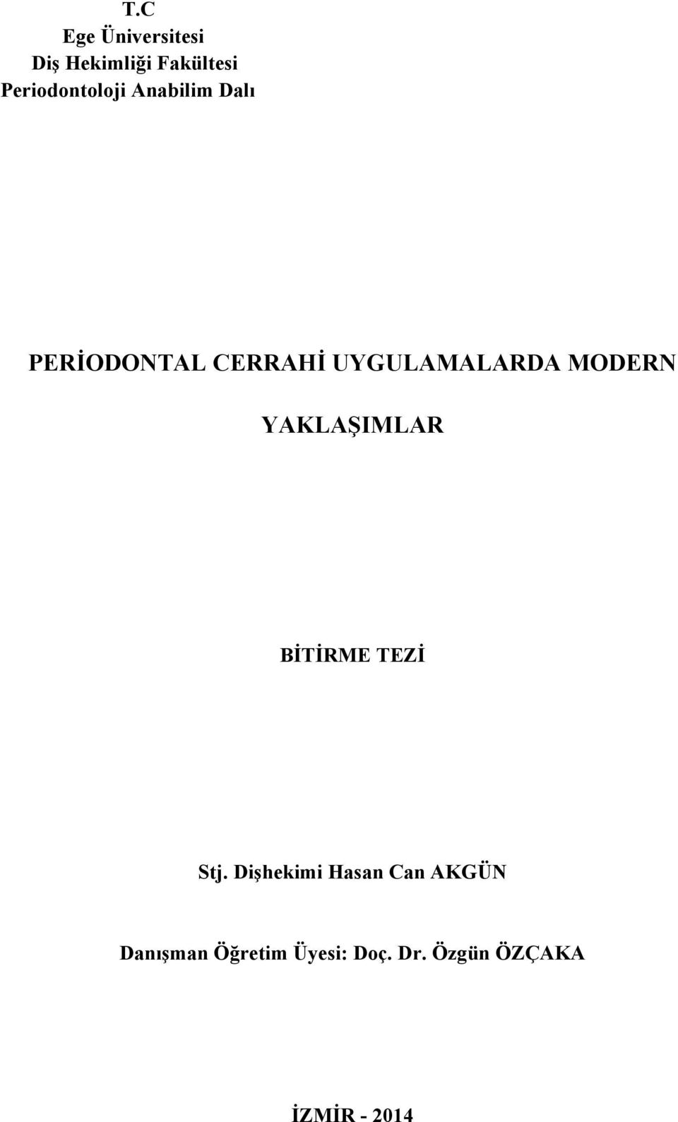 UYGULAMALARDA MODERN YAKLAŞIMLAR BİTİRME TEZİ Stj.