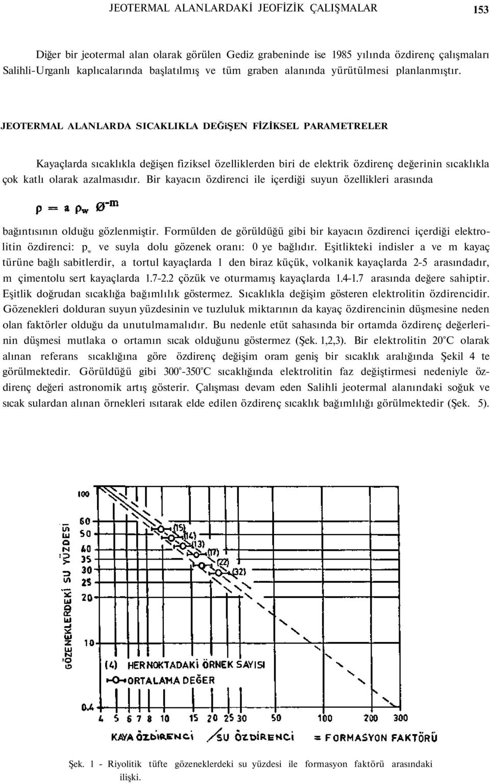 JEOTERMAL ALANLARDA SICAKLIKLA DEĞiŞEN FİZİKSEL PARAMETRELER Kayaçlarda sıcaklıkla değişen fiziksel özelliklerden biri de elektrik özdirenç değerinin sıcaklıkla çok katlı olarak azalmasıdır.