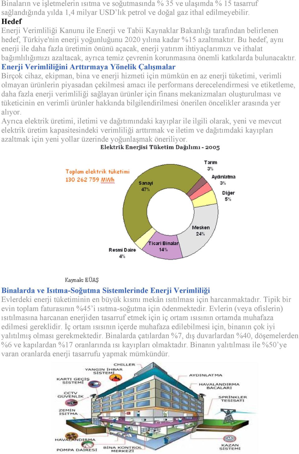 Bu hedef, aynı enerji ile daha fazla üretimin önünü açacak, enerji yatırım ihtiyaçlarımızı ve ithalat bağımlılığımızı azaltacak, ayrıca temiz çevrenin korunmasına önemli katkılarda bulunacaktır.