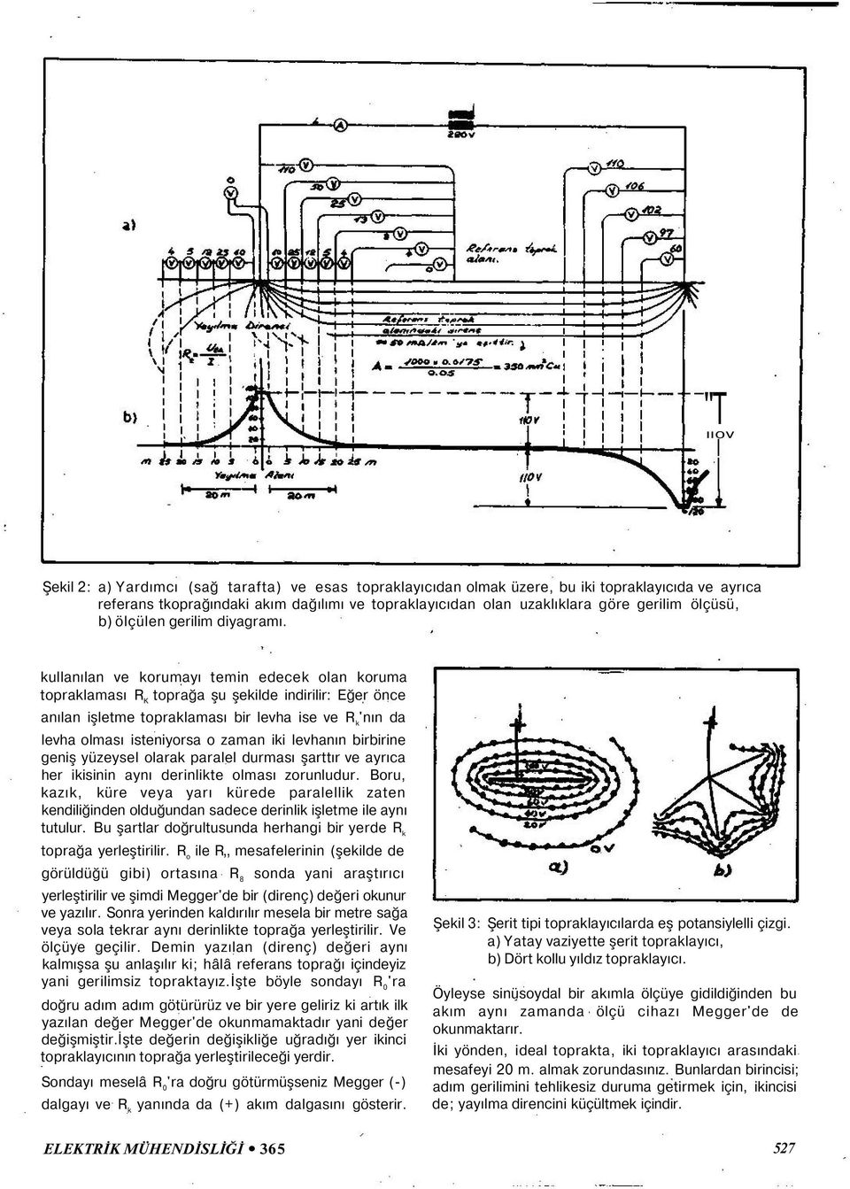 kullanılan ve korumayı temin edecek olan koruma topraklaması R K toprağa şu şekilde indirilir: Eğer önce anılan işletme topraklaması bir levha ise ve R k 'nın da levha olması isteniyorsa o zaman iki